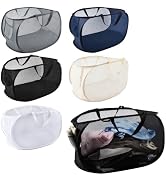 TWINKLEMON 5PCS Collapsible Laundry Baskets Durable Mesh Pop Up Laundry Hampers Foldable Laundry ...