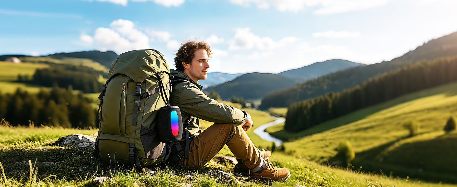 Portable Bluetooth speaker is lightweight and compact great for outdoor use and outside activities
