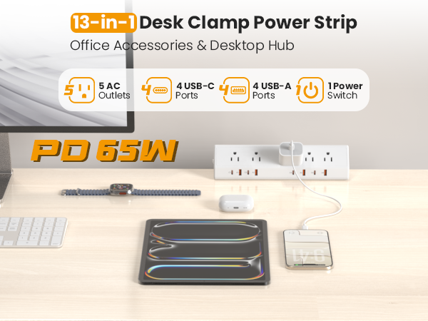 VILONG Desk Clamp Power Strip