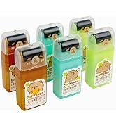 Smilo Capybara Roller Erasers, 6 Pack Self-Cleaning Pencil Eraser with Shavings Collector & Cover...