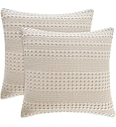 PHF 100% Cotton Waffle Weave Euro Sham Covers, 2 Pack 26