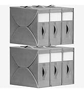 DIMJ Bed Sheet Organizers and Storage 6 Pack, Foldable Sheet Organizer for Linen Closet, Bedding ...