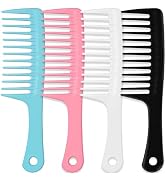 4PCS Wide Tooth Comb, Large Hair Detangling Comb Styling Comb, Professional Women Hair Care Handg...