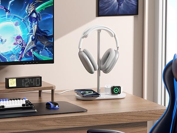 headphone stand with wireless charger