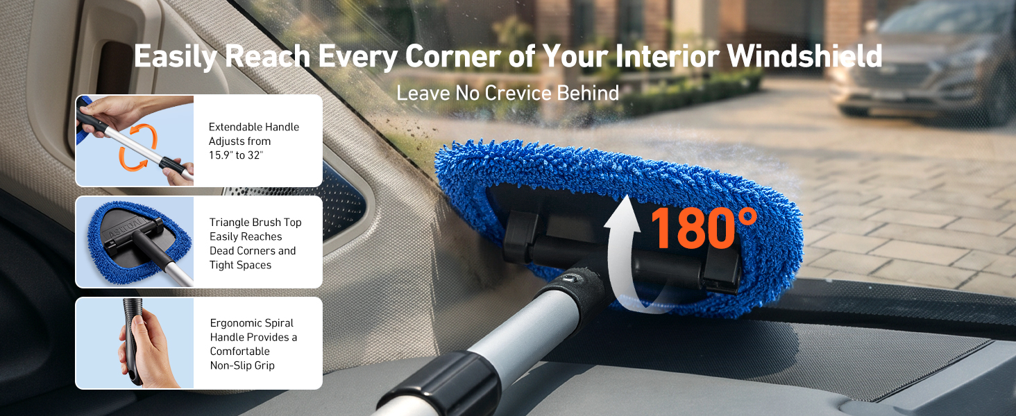Easily glide into the tightest gaps between your dash and glass.