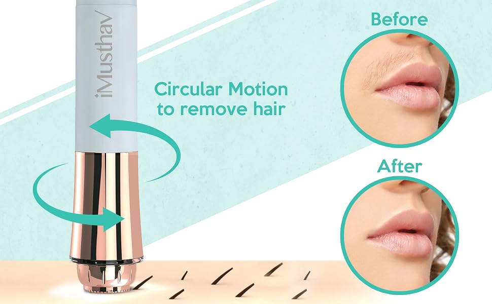 Circular motion to remove hair