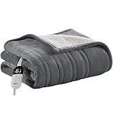 Degrees of Comfor Heated Throw Blanket - Soft Flannel Electric Throws with 6 Heat Settings and 4-...