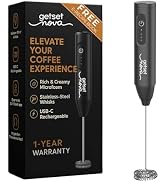 Milk Frother for Coffee, Rechargeable Electric Handheld Frother Wand with Dual Whisk, 3 Speed Set...
