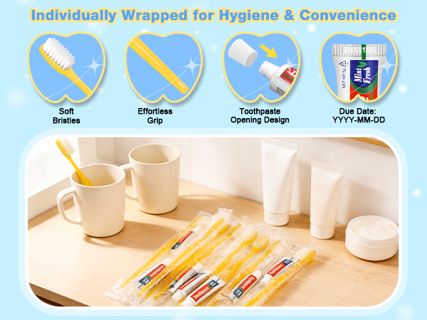 Disposable Toothbrushes with Toothpaste
