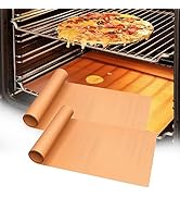 UBeesize 2 Pack Large Copper Oven Liners for Bottom of Oven BPA and PFOA Free, 16x24 Inch Thick H...