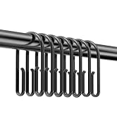 Black Shower Curtain Hooks ,Double Sided Shower Curtain Rings Rust Proof,12 pcs Shower Hooks for ...