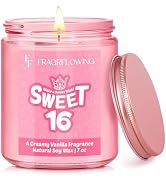 Sweet 16 Candle Gifts for Girls - Natural Soy Wax and Vanilla Cream Scented Candle for Daughter, ...