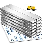 DIYMAG Neodymium Magnets, 12 Pack Strong Magnetic Bar with Double-Sided Adhensive Backing Heave D...