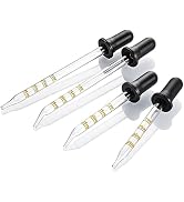 4 Pack, 1 mL Glass Eye Dropper with Measurement - Long & Short, Bent & Straight Tip Calibrated Gl...