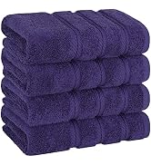 American Soft Linen Hand Towels, Hand Towel Set of 4, 100% Turkish Cotton Hand Towels for Bathroo...