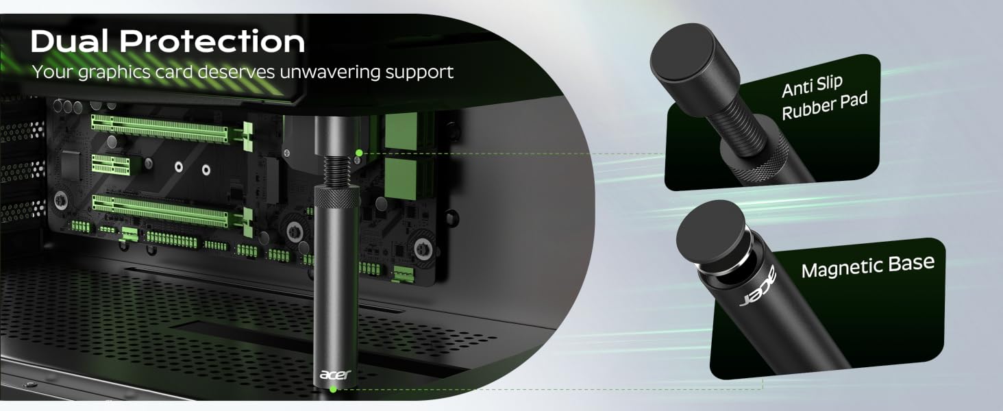 gpu support bracket dual protection anti-slip rubber pad
