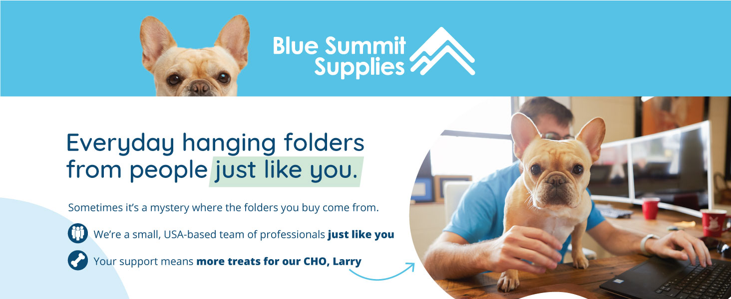 Hanging file folders introduction with french bulldog