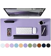 Leather Desk Pad Protector, Mouse Pad, Non-Slip Computer Mat for Desk, PU Leather Office Desk Mat...