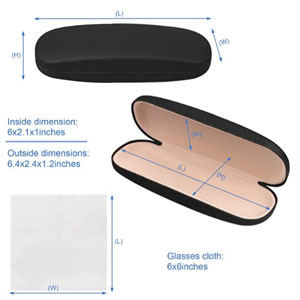 Eyeglass Case with Cleaning Cloth, Glasses Case Hard Shell Fits Most Glasses
