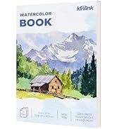 Watercolor Paper Pad, 9x12 140lb/300g Water Color Paper, 20 Sheets Cold Press Drawing Painting Pa...