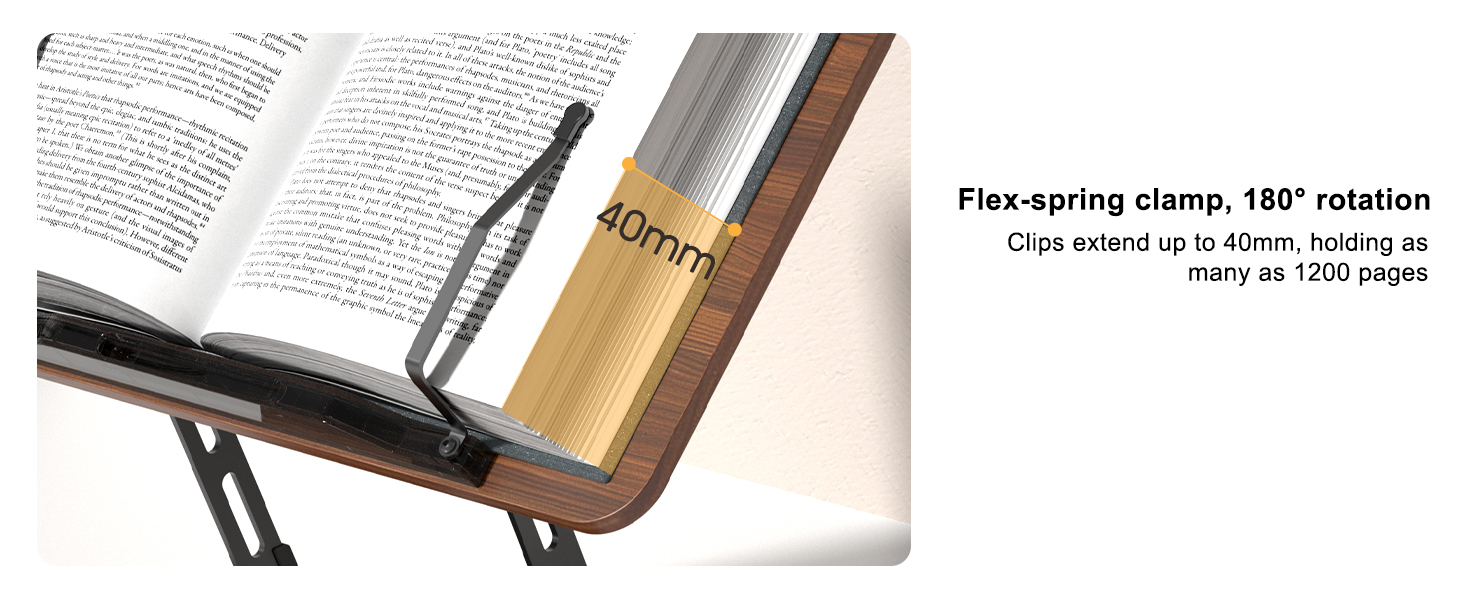 Clips extend up to 40mm holding as many as 1200 pages