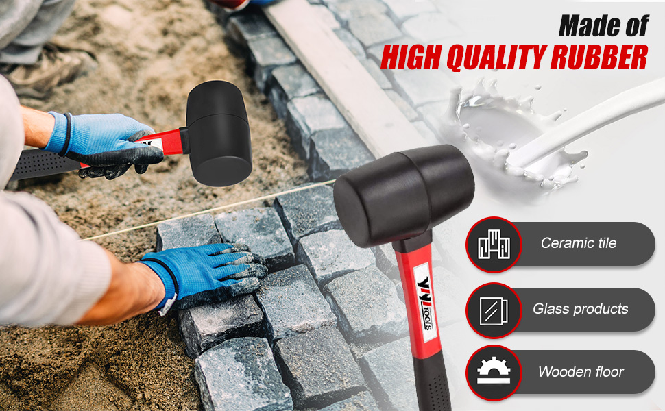 16oz balck rubber mallet hammer