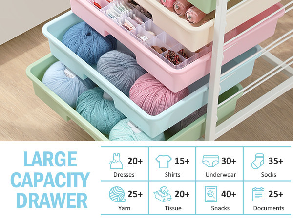 Utility Cart with 8 Drawer