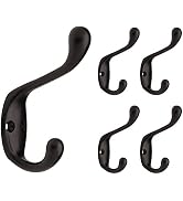 Franklin Brass B42302M-FB-C Heavy Duty Coat and Hat Hook, Flat Black, 5 Pack