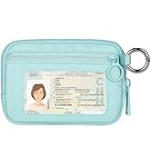 The Iris Wallet Zip Card Case with ID Window Purses for Women Coin Purse with Zipper Mini Portabl...