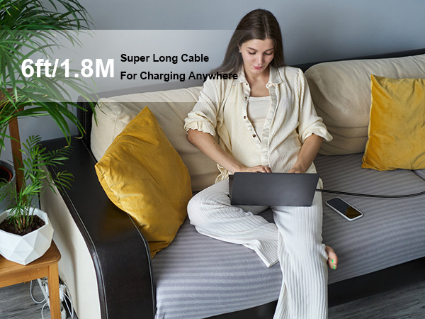 65w usbc Charging Cable computer power cord for Chromebook/Samsung/Lenovo/MacBook Air/iPhone16