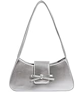 Shoulder Bag for Women, Hobo Handbags Trendy Y2K Purses Patent Leather Clutch Bag Cute Bow Purse