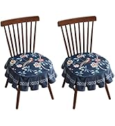 patdrea Chair Covers for Dining Room Set of 2, Ruffle Chair Seat Covers with Ties, Soft Velvet No...