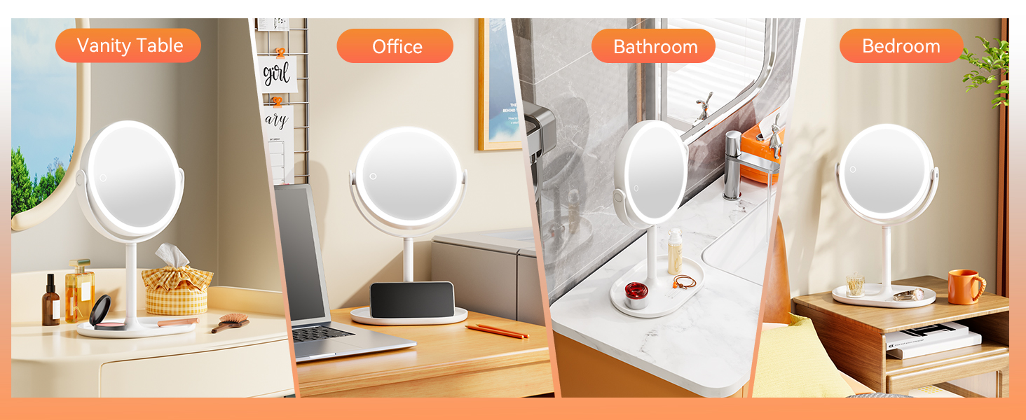 Auxmir lighted makeup mirror suitable for vanity table, office, bathroom, and bedroom etc...
