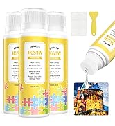 GHHKUD Jigsaw Puzzle Glue, 360ML Jigsaw Glue with Sponge Head, Non-Toxic and Quick Dry Puzzle Sea...