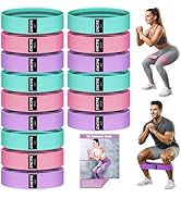 GHCTFE 3/15PCS Fabric Resistance Bands for PT& Yoga Class, Athletes Training, Home Gym Exercise, ...
