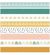 Whaline 82Ft Boho Bulletin Board Borders 8 Designs 72Pcs Rainbow Themed Decoration Colorful Trim ...