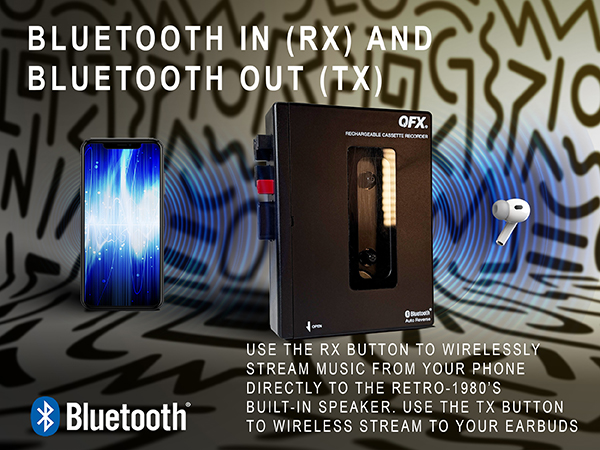 Stream music from your phone directly to the RETRO-1980 with Bluetooth.