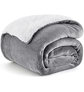 Bedsure Sherpa Fleece Throw Blanket for Couch - Thick and Warm Blanket for Winter, Soft Fuzzy Plu...