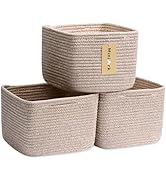 MiniArk Small Organizing Baskets for Cubes Closet, 9.7x9.7x7.1 Inch Rope Woven Storage Bins for N...
