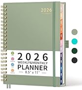 RETTACY 2026 Planner, Weekly and Monthly, Large Size (8.5" x 11"), Jan - Dec 2026, Agenda, Calend...