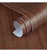 BAYYA Walnut Contact Paper Thick Matte Brown Wood Wallpaper Roll Peel Stick Waterproof Kitchen Se...