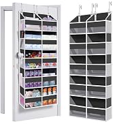Heavy Duty Over The Door Organizer 5 Tiers, Extra Large Behind Door Storage of 10 Big Front & 10 ...