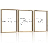 Houmury Set of 3 Framed Wall Art Memories Around the Table Farmhouse Wall Decor 11”x14” Kitchen W...