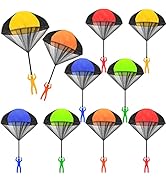 Dshengoo 10 Pcs Parachute Toy,Tangle Free Throwing Parachute Toys,Outdoor Toss It Up Flying Toys ...