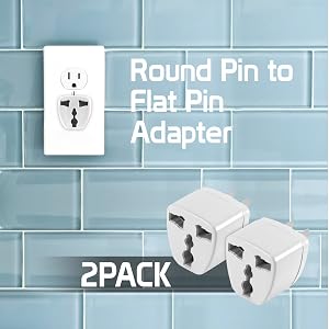 Adapter to Convert China, UK, AU, EU & other Plugs to US Plug Socket