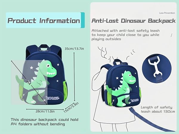 dinosaur toddler boys backpack