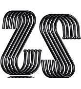 DINGEE 30 Pack S Hooks Heavy Duty,S Hooks for Hanging Clothes,Black Metal S Shaped Hooks for Hang...