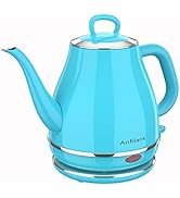 Anfilank Electric Gooseneck Kettle, 1L 1500W Fast Boil, 100% Stainless Steel BPA Free Pour-Over C...