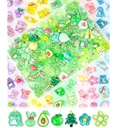 FIVEIZERO 100PCS Cute Slime Charms Bulk Set – Kawaii Flatback Resin Charms for Crafts, Mini Decod...