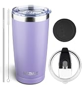 MEZMUT 20oz Tumbler Coffee Travel Mug with Daul Lid and Straw, Stainless Steel Double Wall Vacuum...